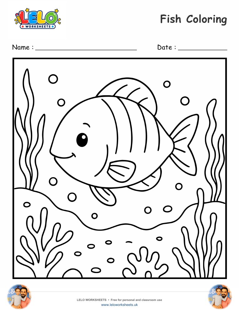 Fish Coloring Page worksheet preview