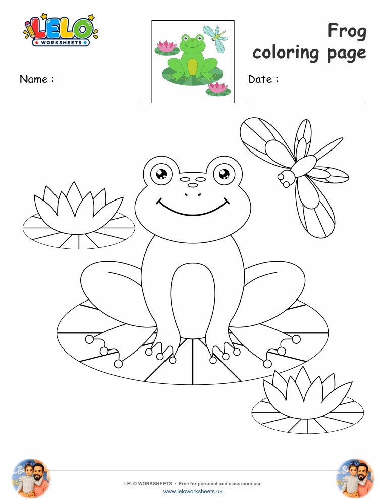 frog coloring page worksheet preview