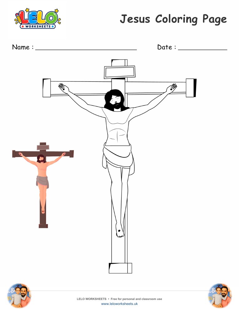 Jesus coloring page worksheet preview