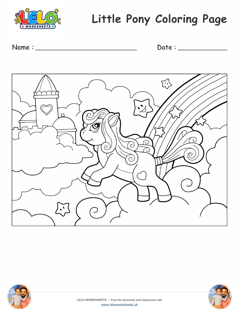 little pony coloring page worksheet preview