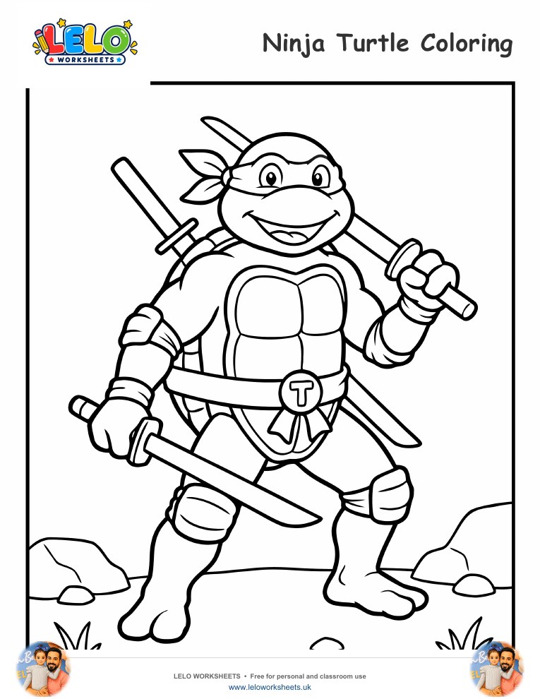 Ninja Turtles Coloring Pages worksheet preview