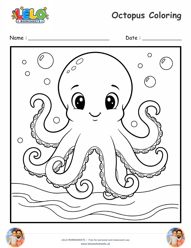 Octopus Coloring Pages worksheet preview