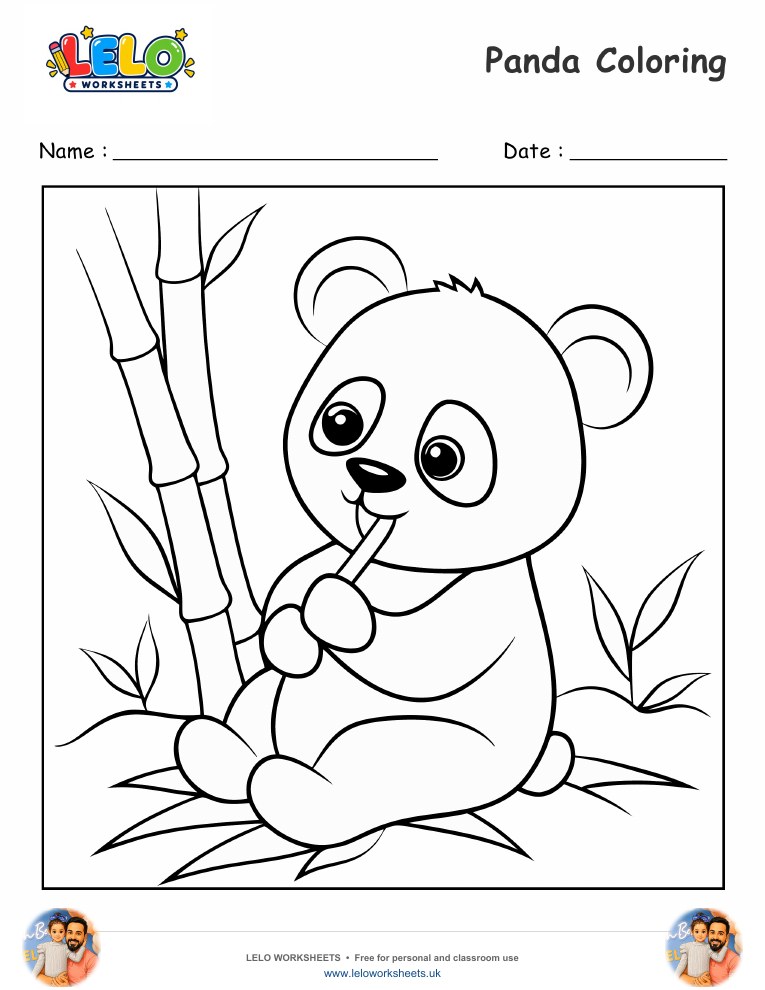 Panda Coloring Page worksheet preview