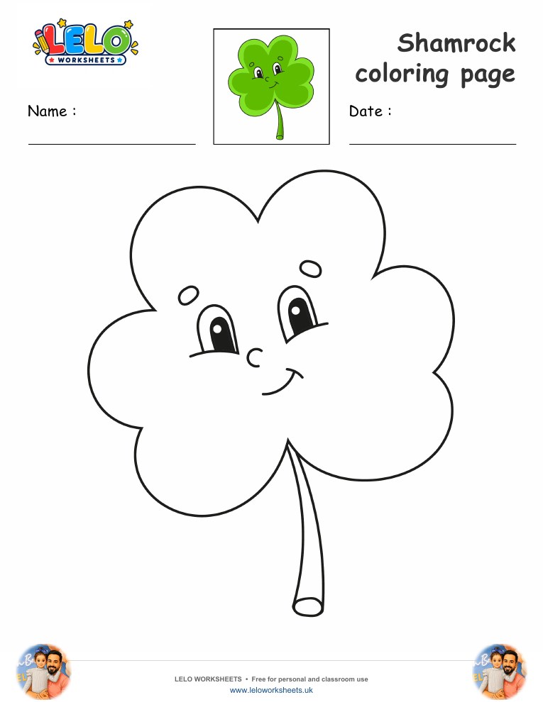 shamrock coloring page worksheet preview