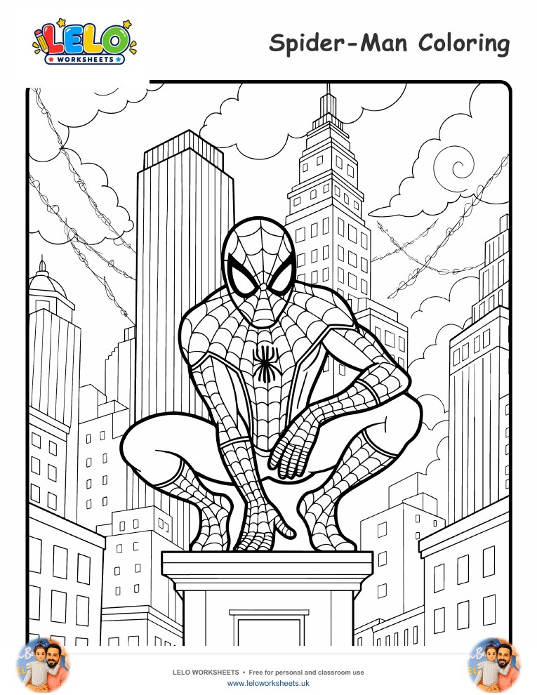 Spider-Man Coloring Pages worksheet preview