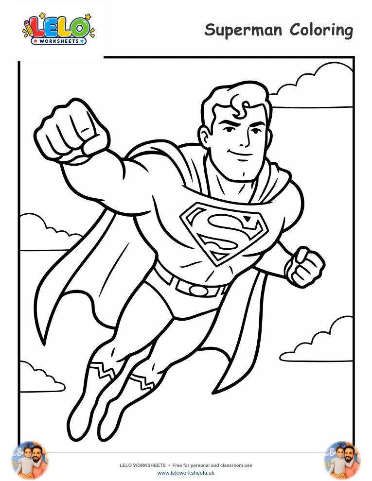 Superman Coloring Pages worksheet preview
