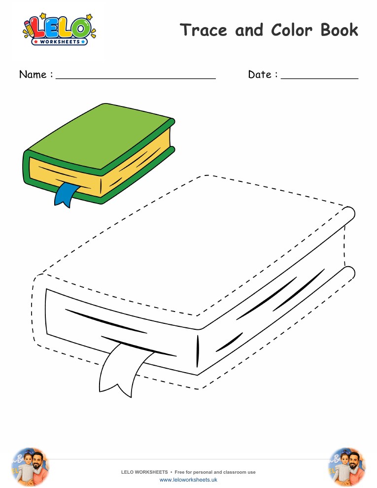 Trace and Color Book worksheet worksheet preview