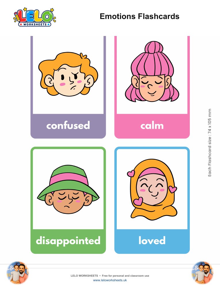 Emotions Flashcards worksheet preview