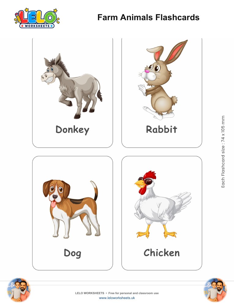 Farm Animals Flashcards worksheet preview