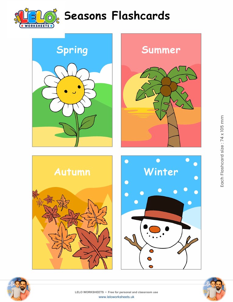 Seasons Flashcards worksheet preview