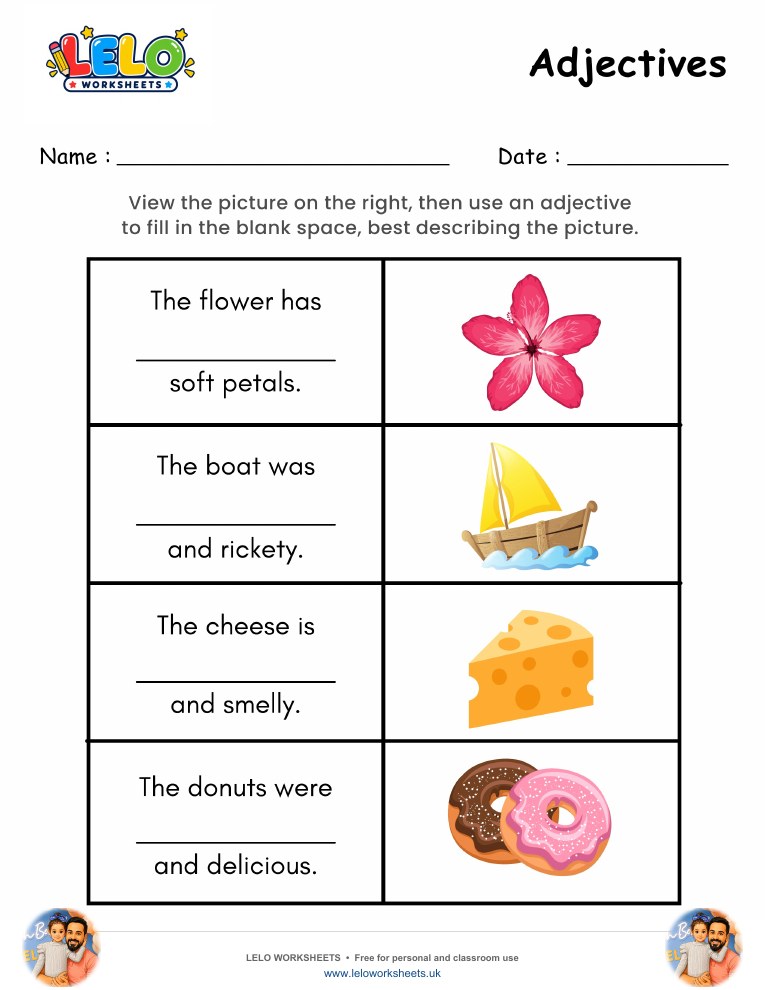 Adjectives Worksheet 1 worksheet preview