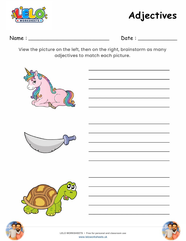 Adjectives Worksheet 2 worksheet preview