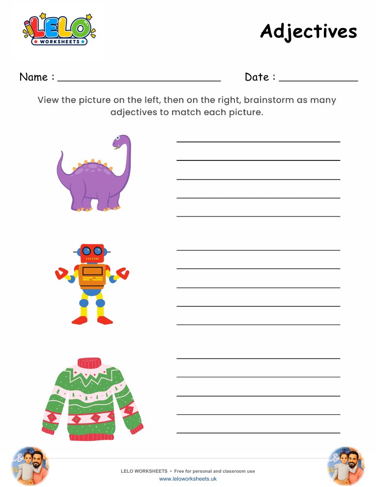 Adjectives Worksheet 3 worksheet preview