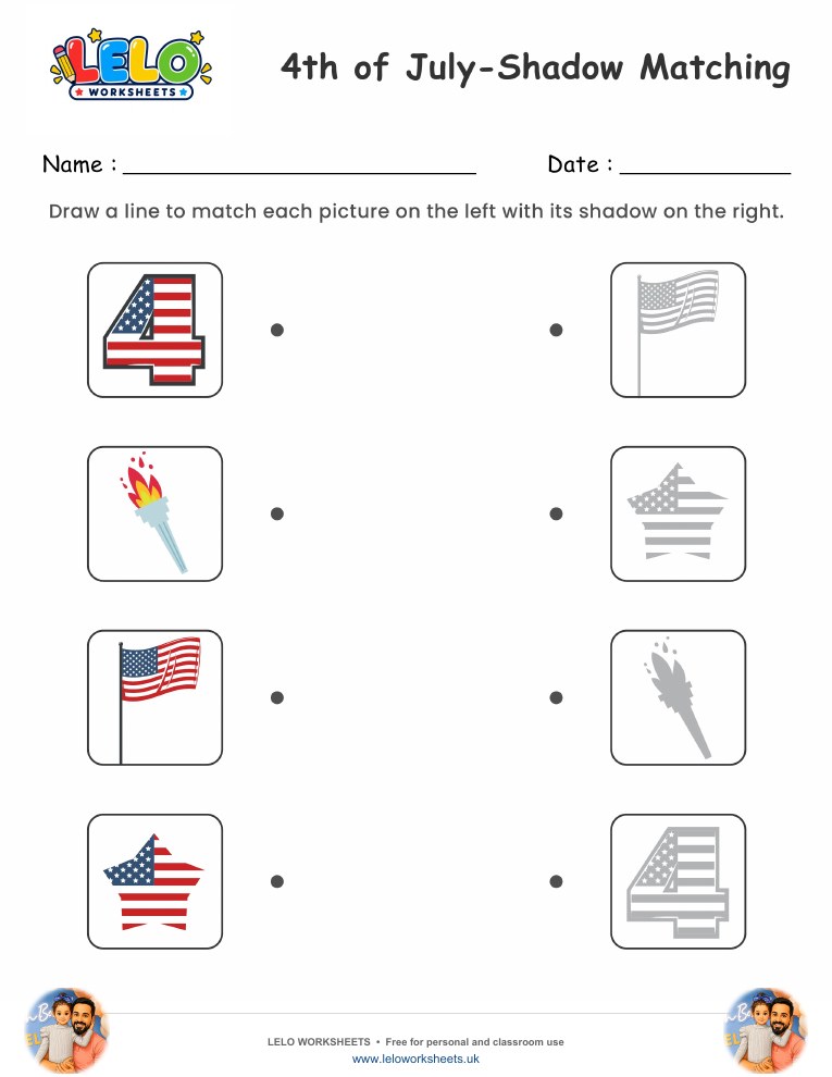 4th of July Worksheet worksheet preview