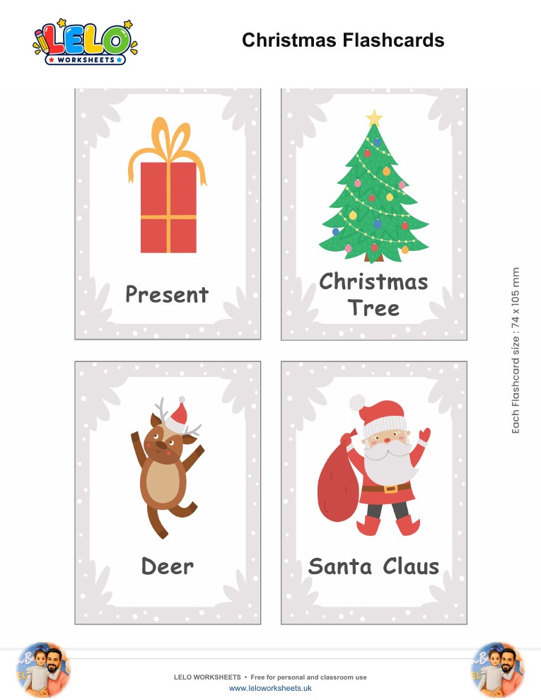 Christmas Flashcards worksheet preview