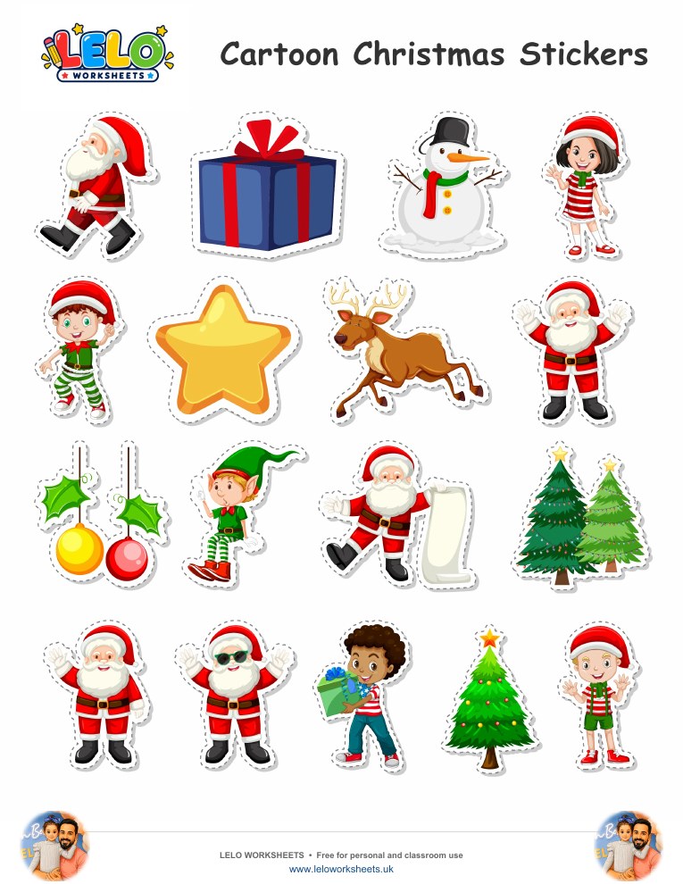 Christmas Stickers worksheet preview