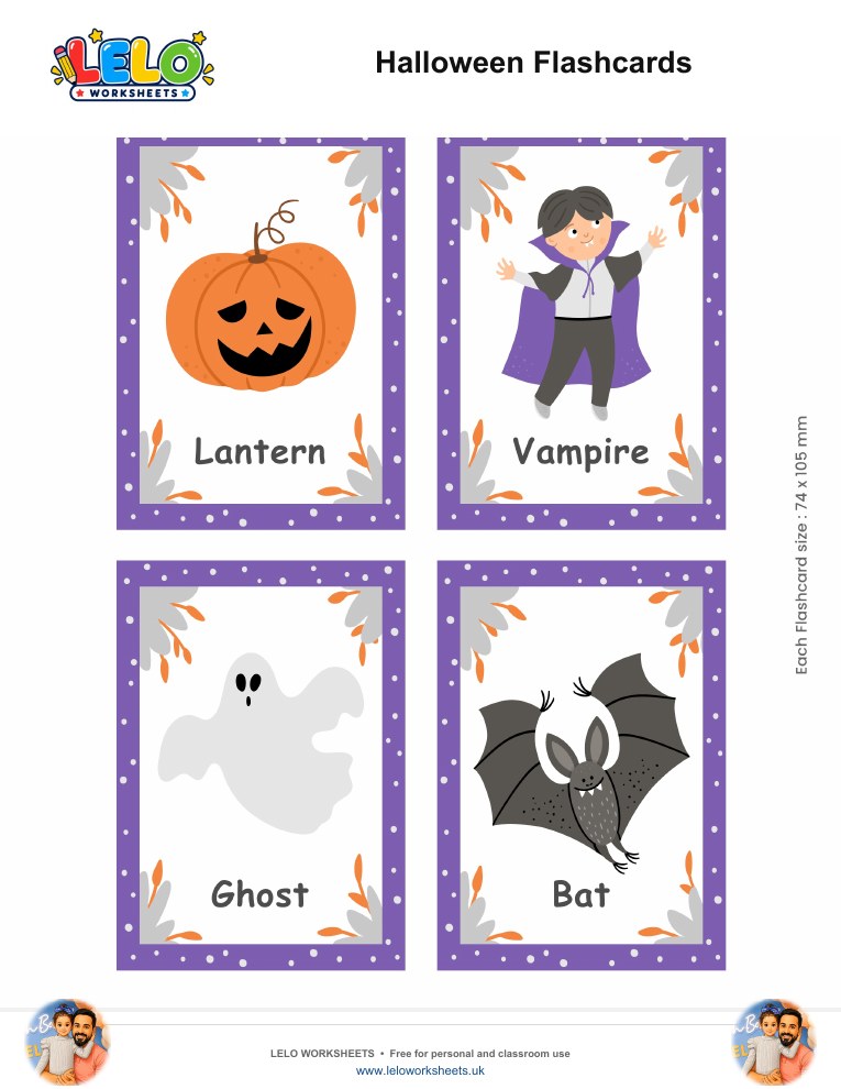 Halloween Flashcards printable worksheet preview
