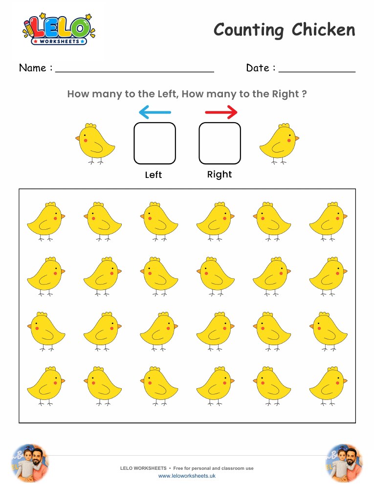 Counting Chicken Worksheets worksheet preview
