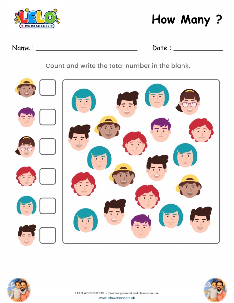 Counting People Worksheet worksheet preview