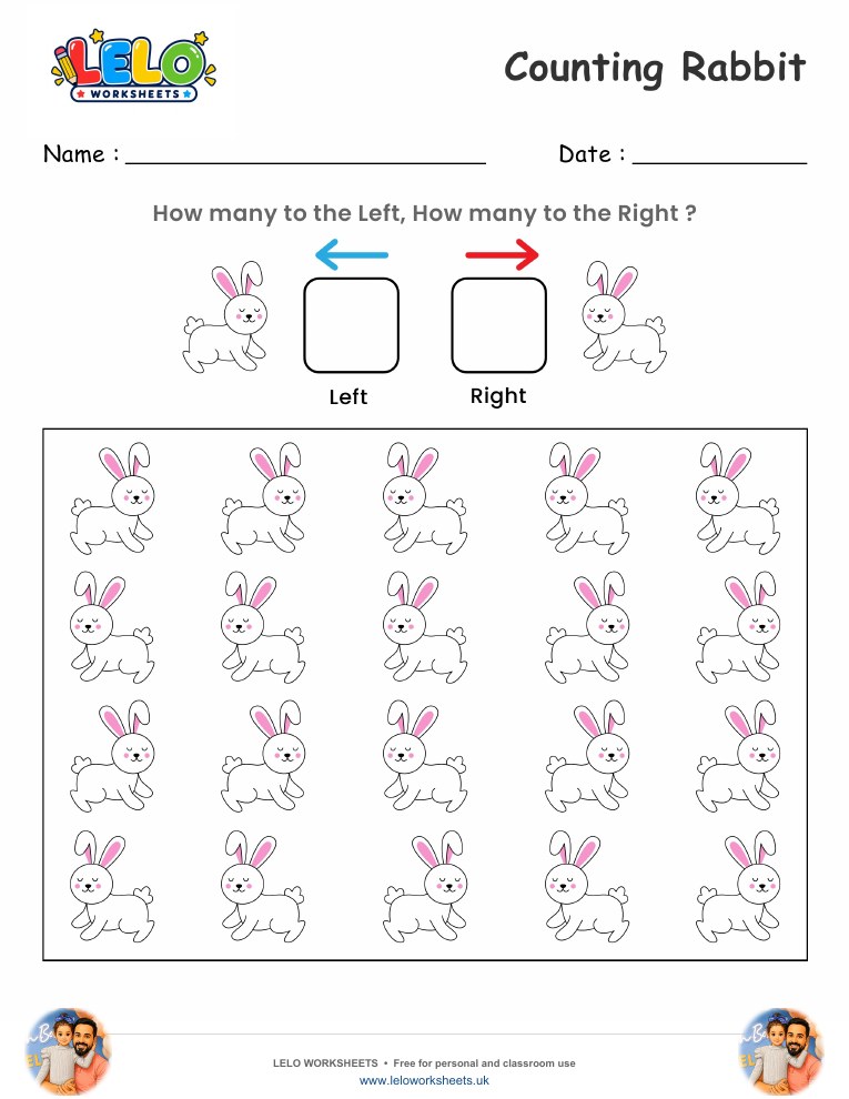 Counting Rabbit Worksheets worksheet preview