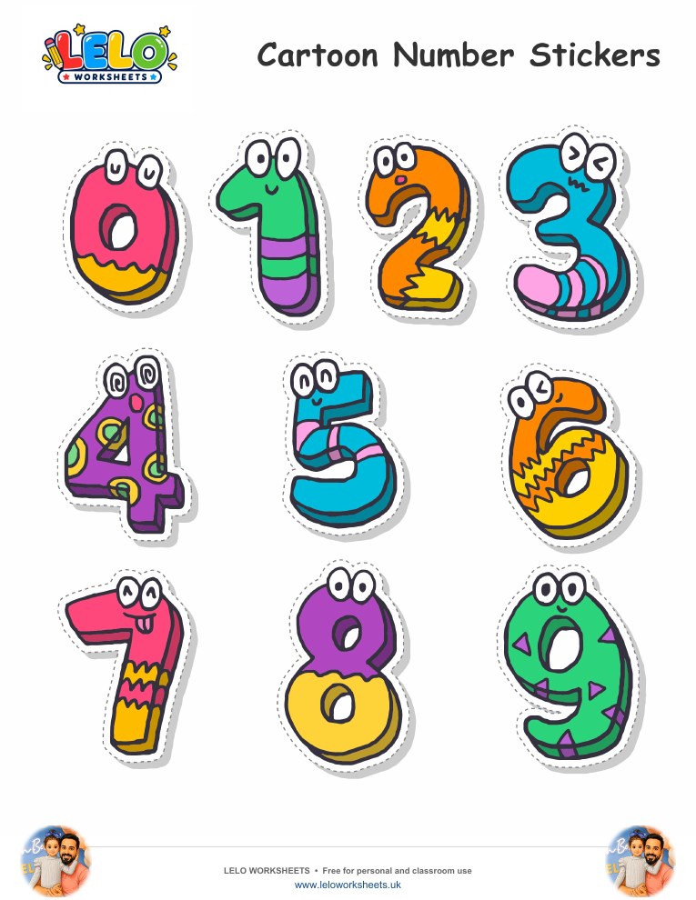 Number Stickers worksheet preview