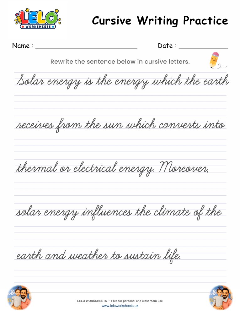 Cursive Writing Worksheet 10 worksheet preview