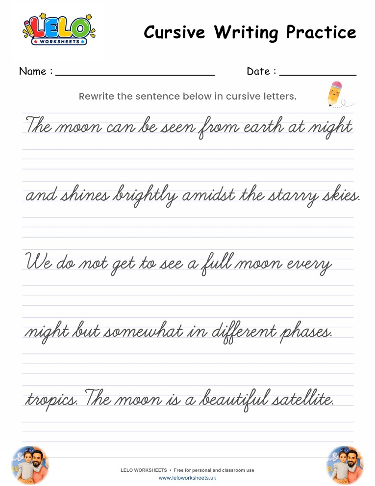 Cursive Writing Worksheet 12 worksheet preview