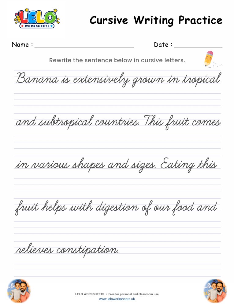 Cursive Writing Worksheet 6 worksheet preview