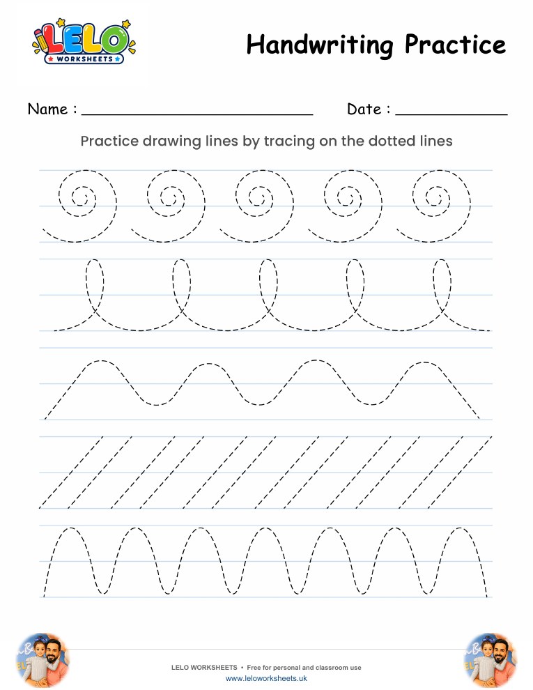 Handwriting Practice Tracing Worksheet 2 worksheet preview