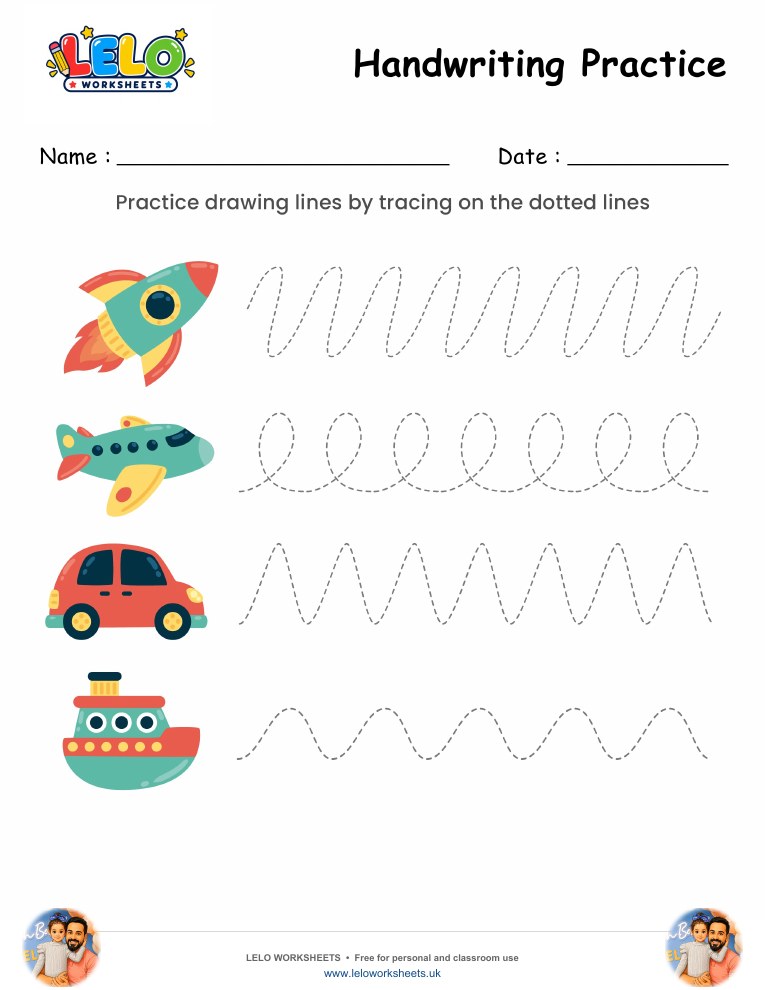 Handwriting Practice Tracing Worksheet worksheet preview
