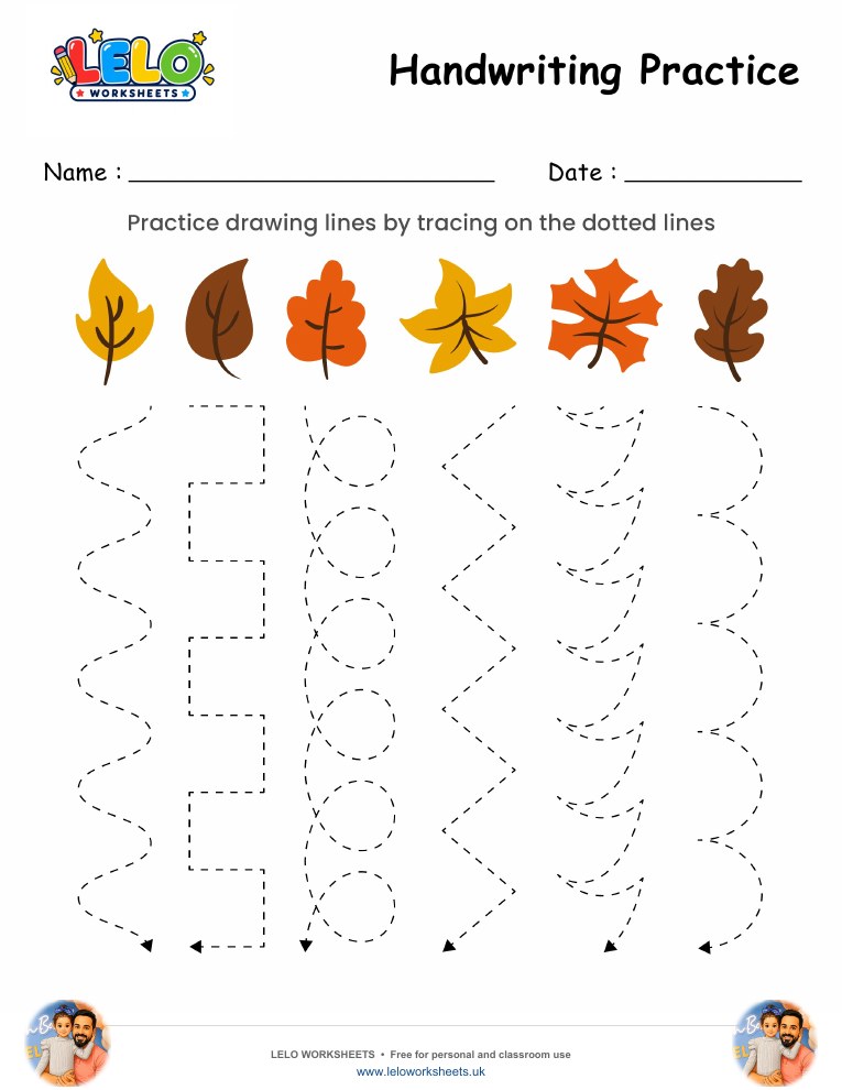 Tracing Lines Leaf Worksheet worksheet preview