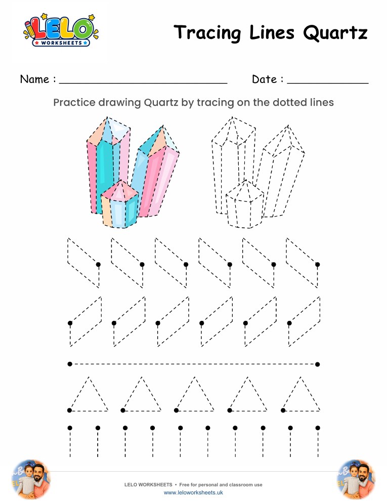 Tracing Lines Quartz Worksheet worksheet preview