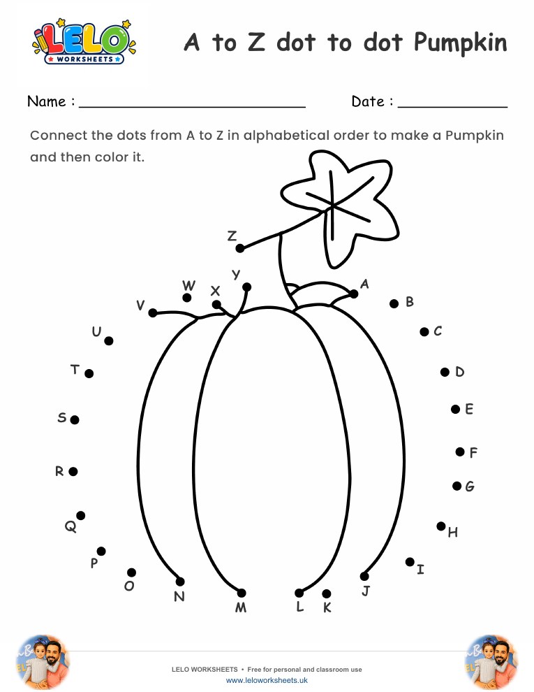A to Z dot to dot worksheet worksheet preview