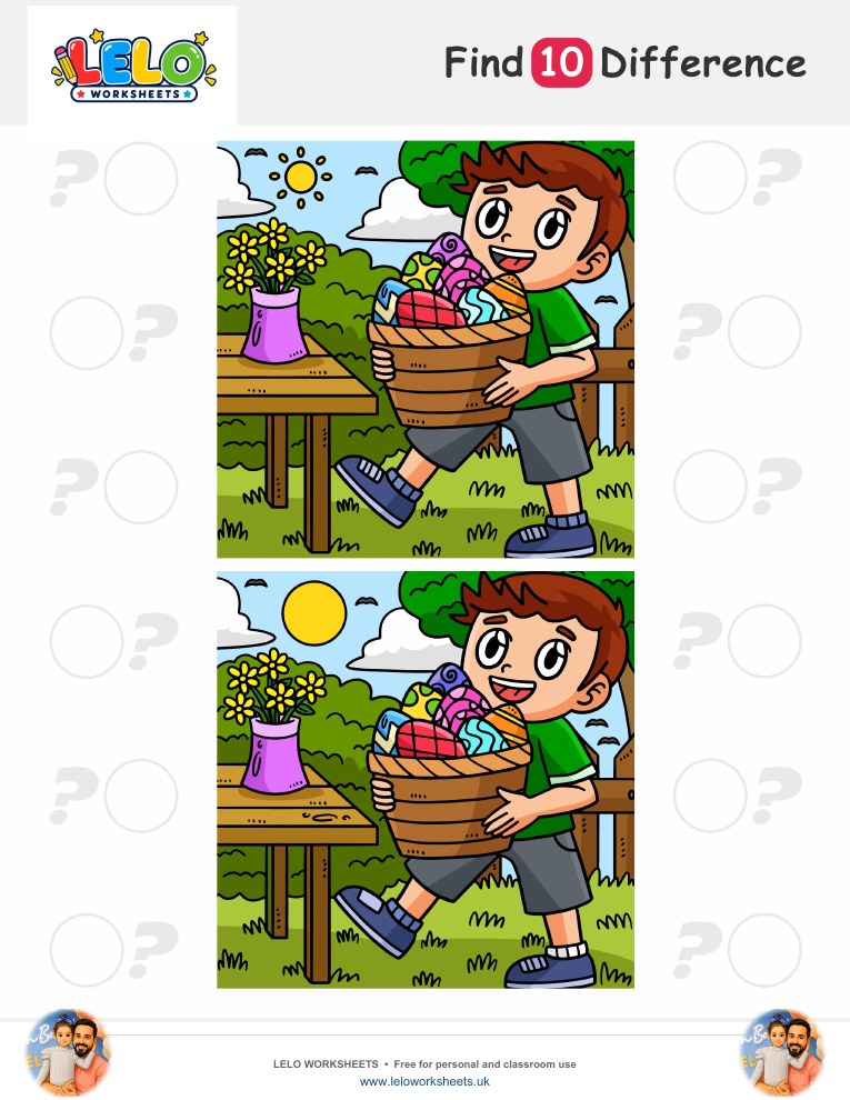 Easter Spot the Difference Worksheet worksheet preview