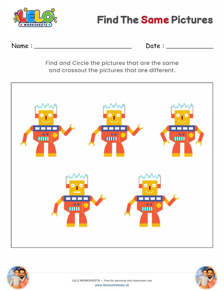 Find the same Robots Worksheet 2 worksheet preview