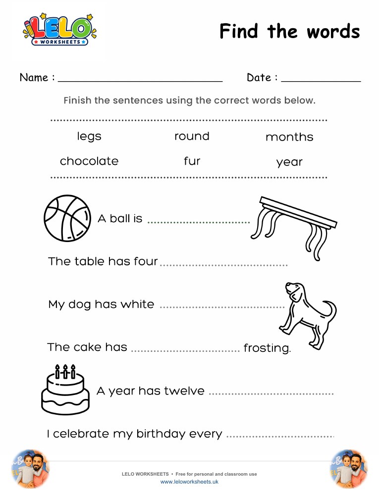 Find the words Worksheet worksheet preview