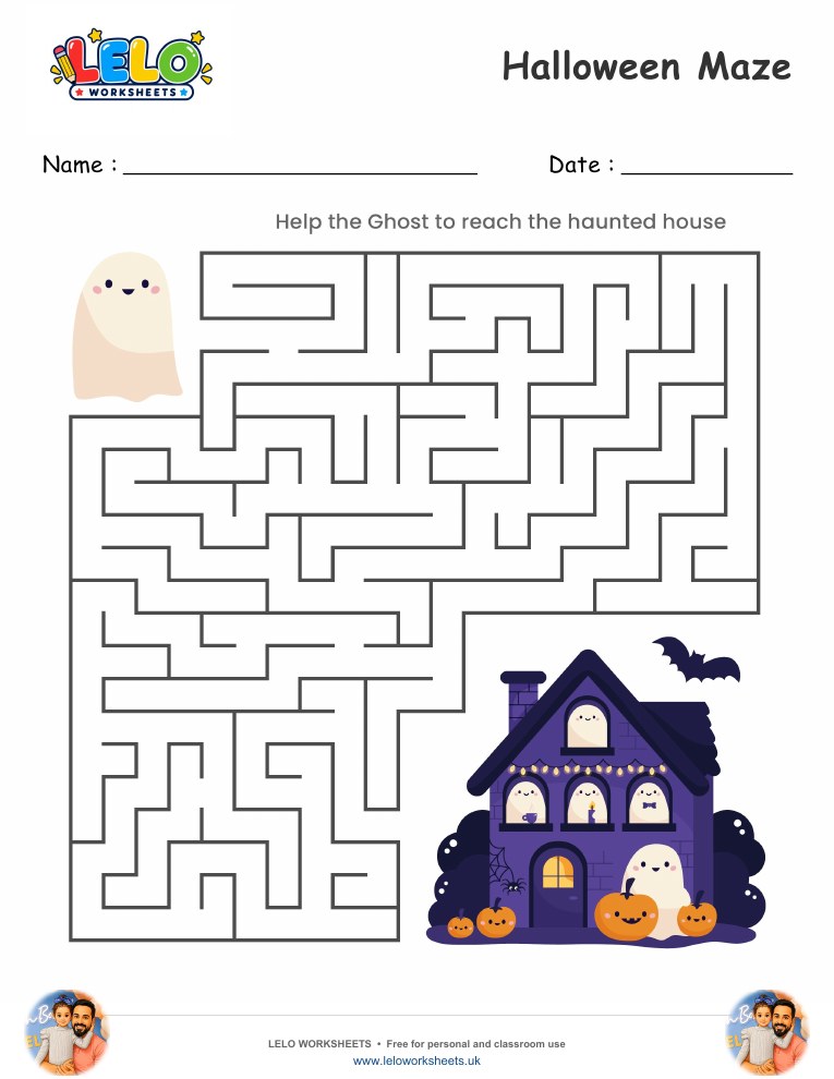 Halloween Maze worksheet worksheet preview