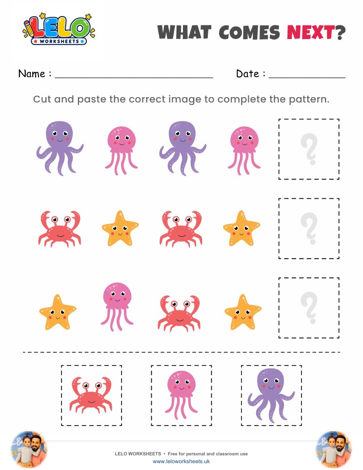 What comes next Seafish Worksheet worksheet preview