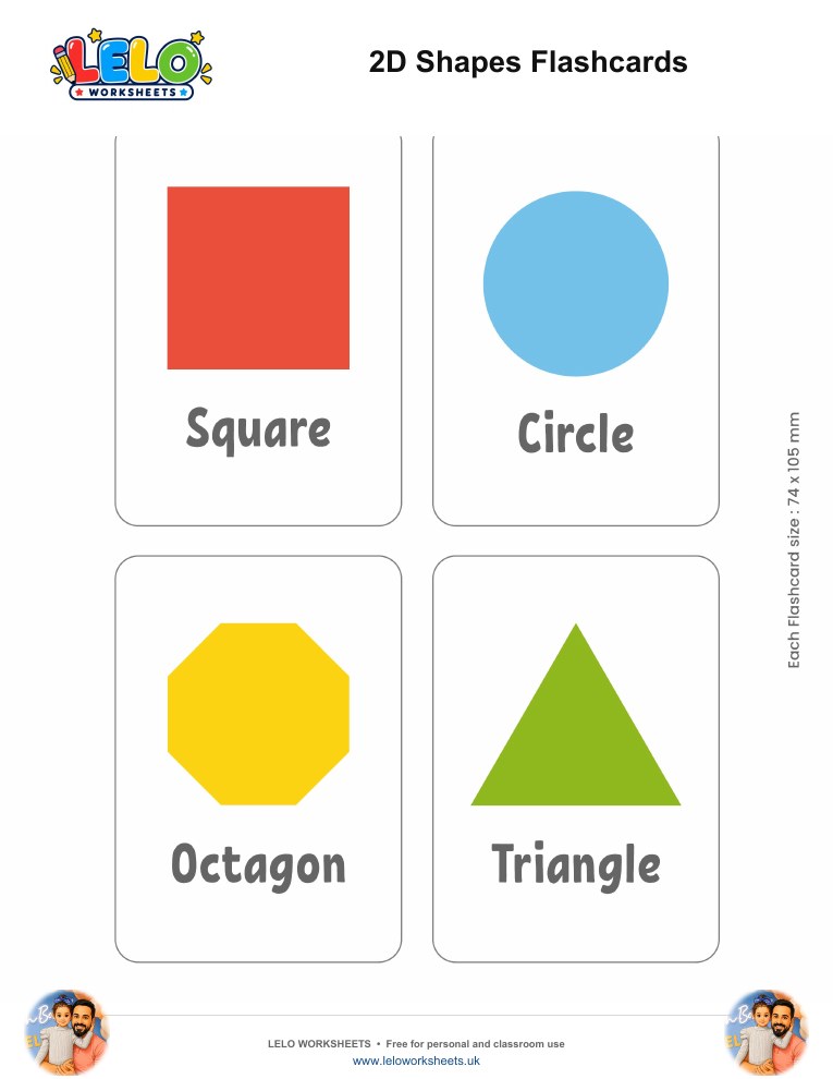 2D Shapes Flashcards worksheet preview