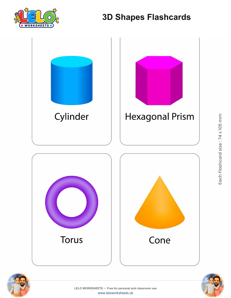 3D Shapes Flashcards worksheet preview