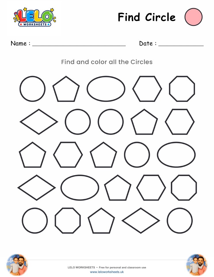 Find Circle Worksheet worksheet preview