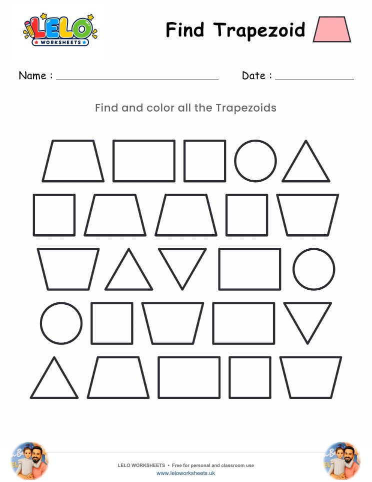 Find Trapezoid Worksheet worksheet preview