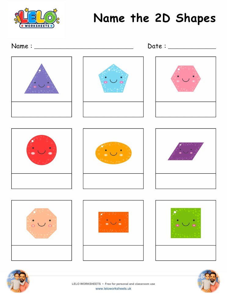 Naming 2D Shapes Worksheet worksheet preview