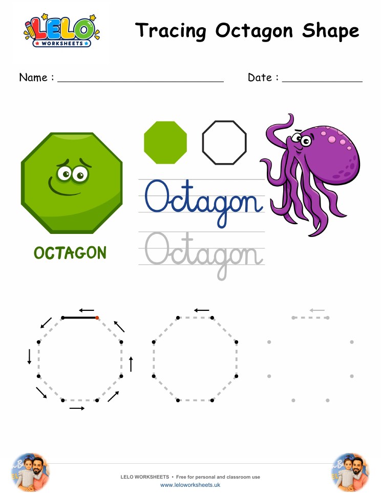 Octagon Shape Worksheet worksheet preview