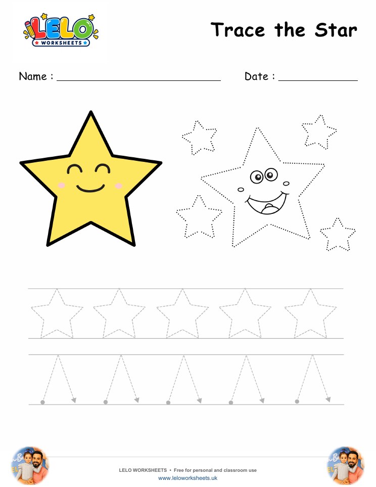 Star Tracing Worksheet worksheet preview