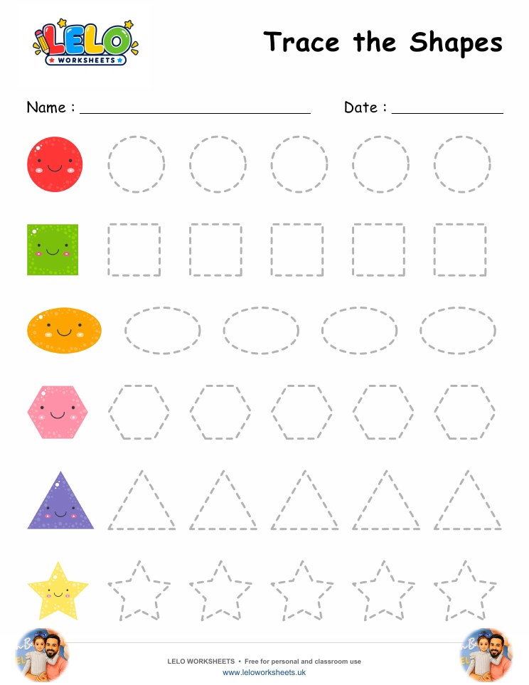 Tracing Shapes Worksheet worksheet preview