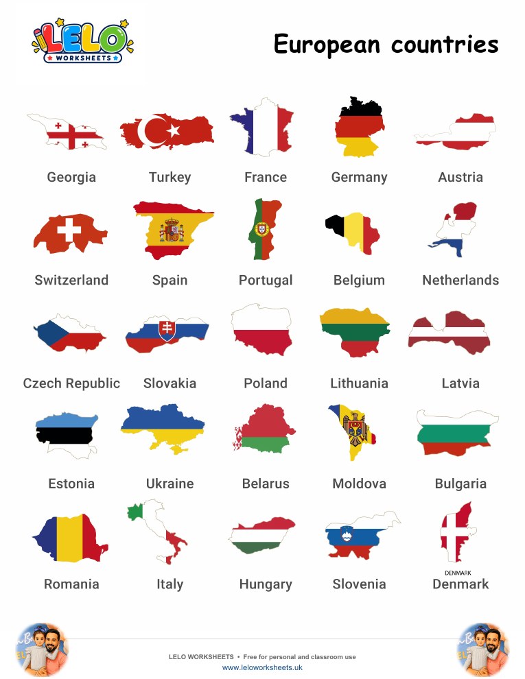 European countries worksheet worksheet preview