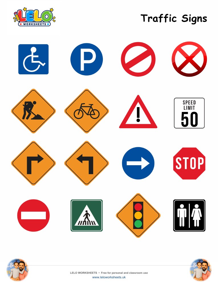 traffic signs worksheet worksheet preview