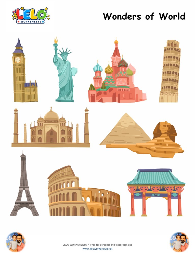 Wonders of World worksheet preview
