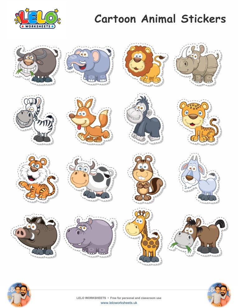 Animal Stickers worksheet preview